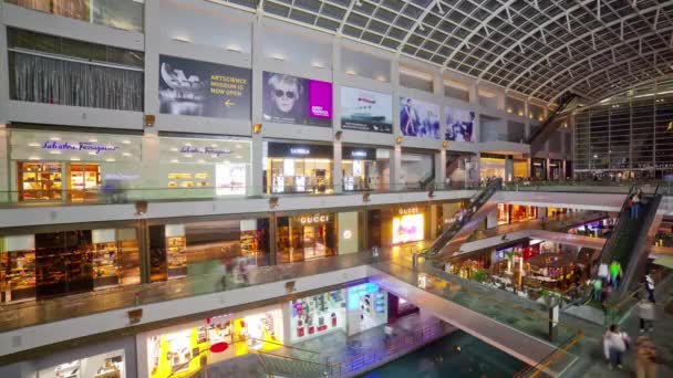 Nappali szingapúri marina mall belső panoráma 4 k idő telik el — Stock videók