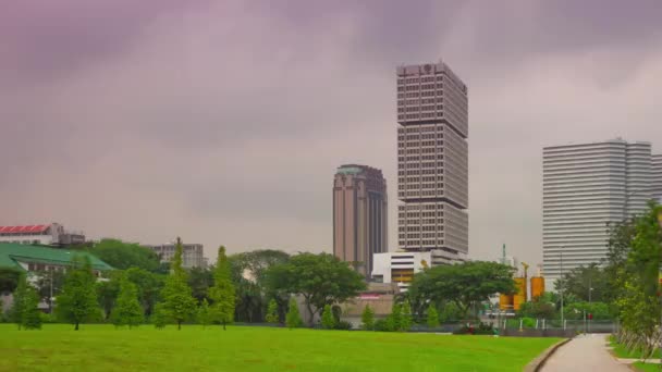 日光シンガポール都市公園パノラマ 4 k を歩く時間の経過 — ストック動画