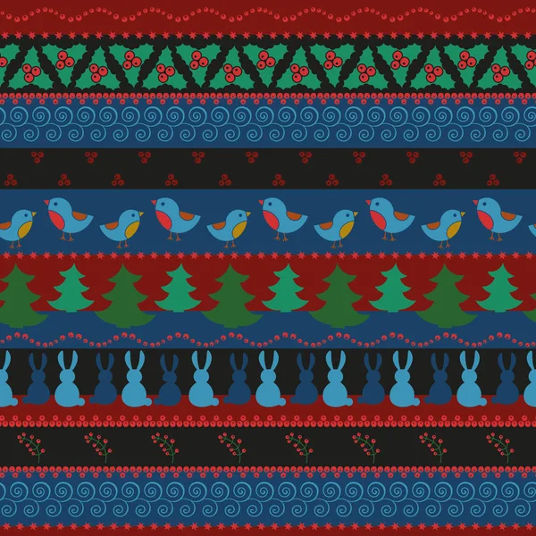 Bordure de Noël motif sans couture — Image vectorielle