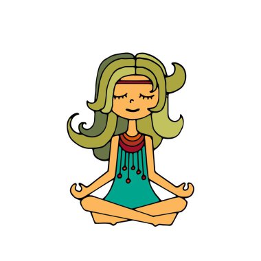 Hippi kız, meditasyon