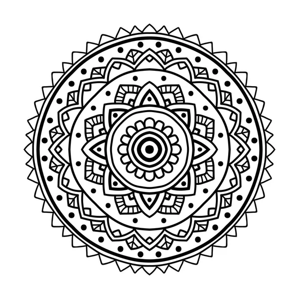 Mandala floral noir — Image vectorielle