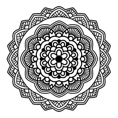 Siyah çiçek Mandala