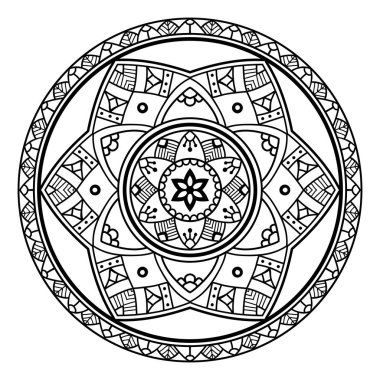 Siyah çiçek Mandala