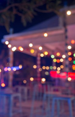 Bulanık arka plan: Restaurant Masa ve sandalyeler ile arka plan bulanıklık.