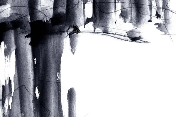 Гранж Грязное Искусство Абстрактный Черно Белый Рисунок Чернилами Пятно Акварели — стоковое фото