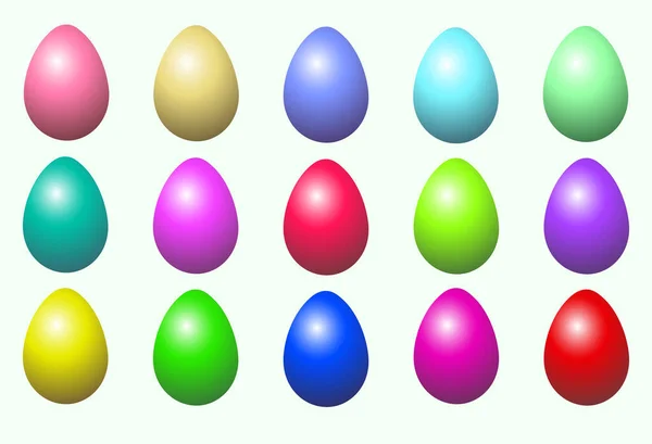 Conjunto vectorial de huevos de Pascua de colores, para su diseño. La vista desde el lado . — Vector de stock