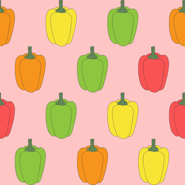 Бесшовный абстрактный рисунок ручной работы с красочным перцем
