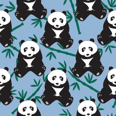 Sevimli pandalar çizilmiş ile Dikişsiz soyut desen