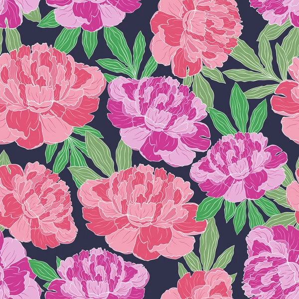 Varrat nélküli mintát kézzel rajzolt rózsaszín pünkösdi rózsa — Stock Vector