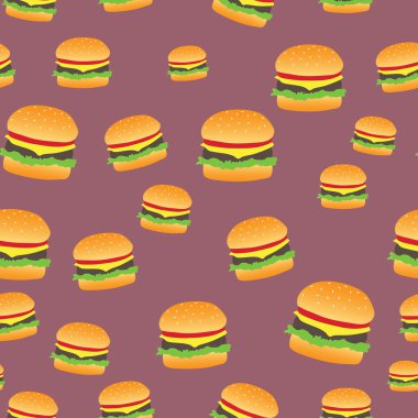 Çizilmiş hamburger ile Dikişsiz soyut desen