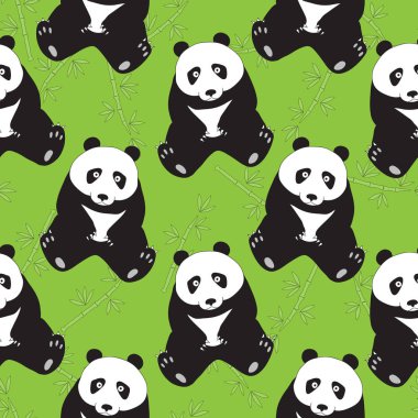 Sevimli pandalar çizilmiş ile Dikişsiz soyut desen