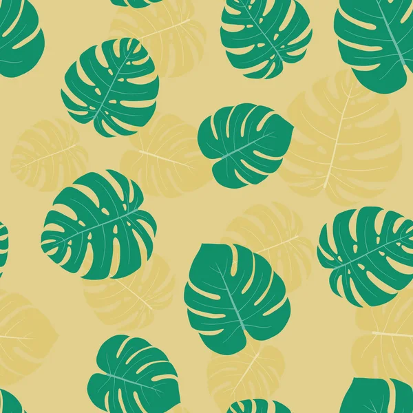 Patrón sin costuras con monstera tropical dibujada a mano — Vector de stock