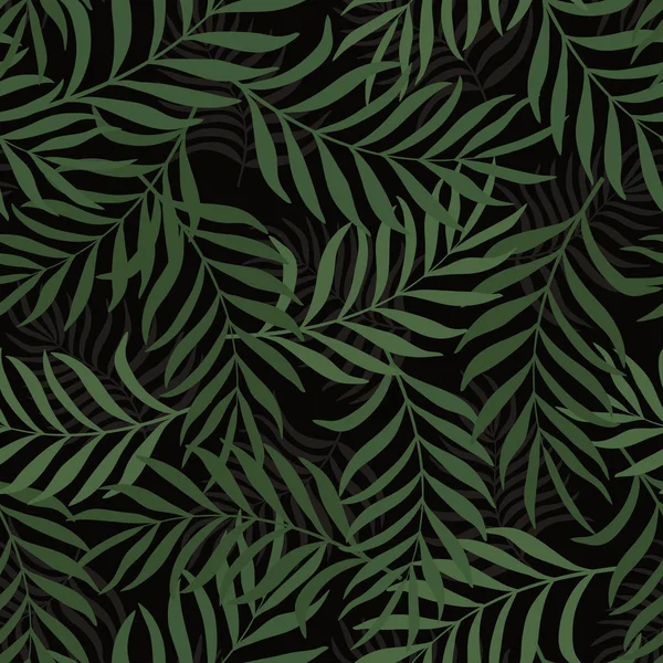 Fondo tropical con hojas de palma. Patrón floral sin costuras — Vector de stock