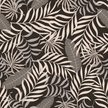 Palm ile tropikal arka plan bırakır. Sorunsuz çiçek desenli
