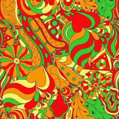 Dikişsiz soyut çizilmiş dalgalar desen. 