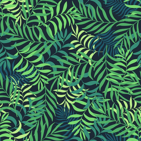 야자수와 열 대 배경 나뭇잎. 완벽 한 꽃 패턴 — 스톡 벡터
