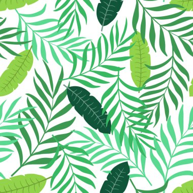 Palm ile tropikal arka plan bırakır. Sorunsuz çiçek desenli