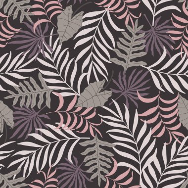 Palm ile tropikal arka plan bırakır. Sorunsuz çiçek desenli