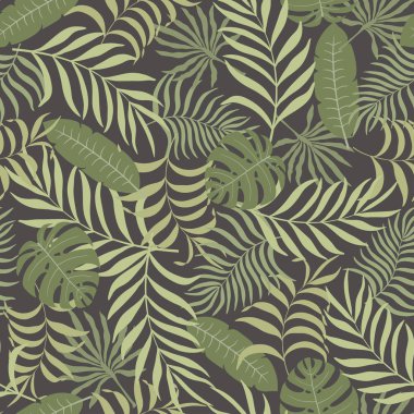 Palm ile tropikal arka plan bırakır. Sorunsuz çiçek desenli