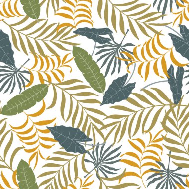 Palm ile tropikal arka plan bırakır. Sorunsuz çiçek desenli