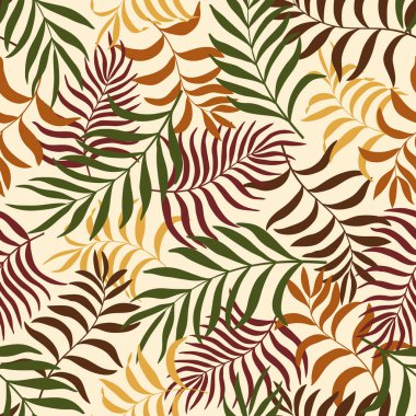 Palm ile tropikal arka plan bırakır. Sorunsuz çiçek desenli