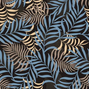 Palm ile tropikal arka plan bırakır. Sorunsuz çiçek desenli