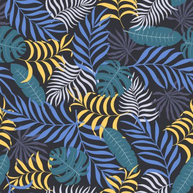 Palmiye yapraklı tropik arkaplan. 