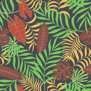 Palmiye yapraklı tropik arkaplan. 