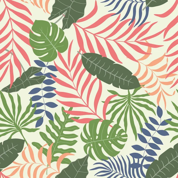 Fondo tropical con hojas de palma. — Vector de stock