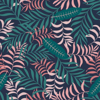 Palmiye yapraklı tropik arkaplan. 