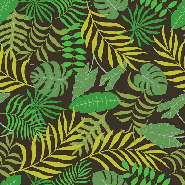 Fond tropical avec des feuilles de palmier. — Image vectorielle