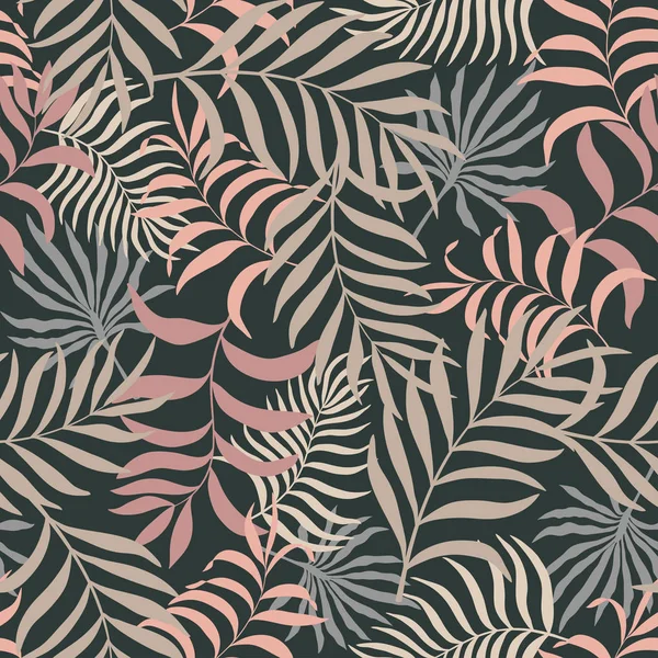 Тропический фон с пальмовыми листьями. — стоковый вектор