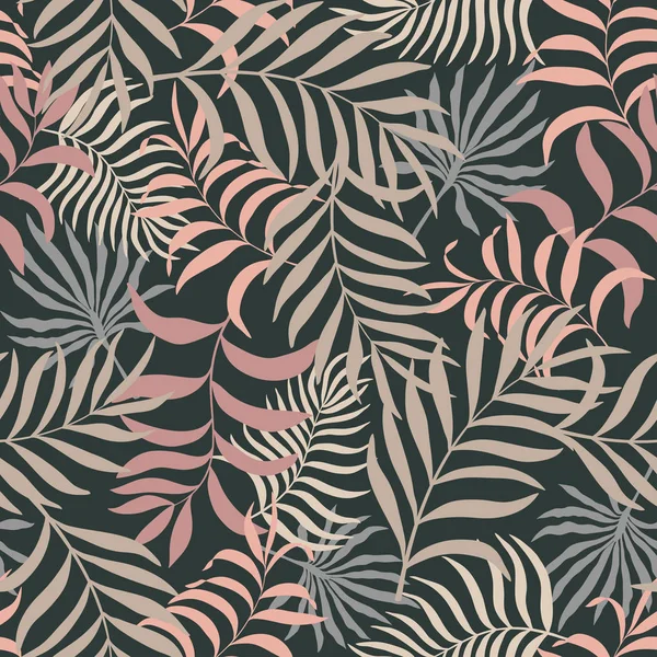 Fond tropical avec des feuilles de palmier. — Image vectorielle