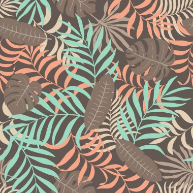 Palmiye yapraklı tropik arkaplan. 