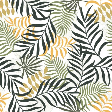 Palmiye yapraklı tropik arkaplan. 