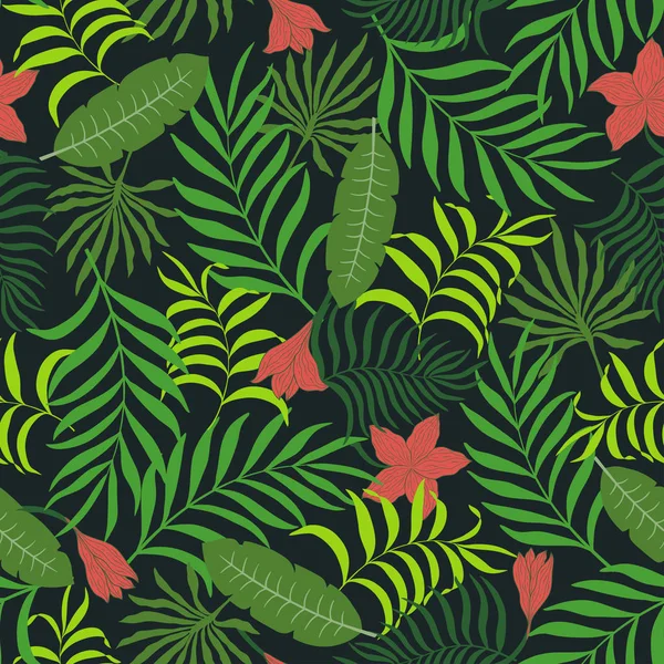 Fondo tropical con hojas de palma. — Vector de stock