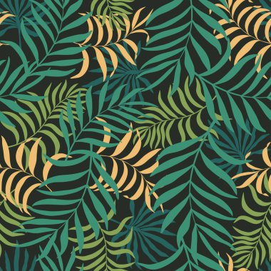 Palmiye yapraklı tropik arkaplan. 