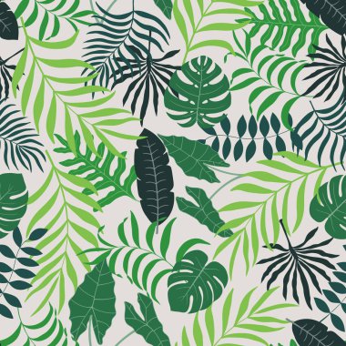 Palmiye yapraklı tropik arkaplan. 