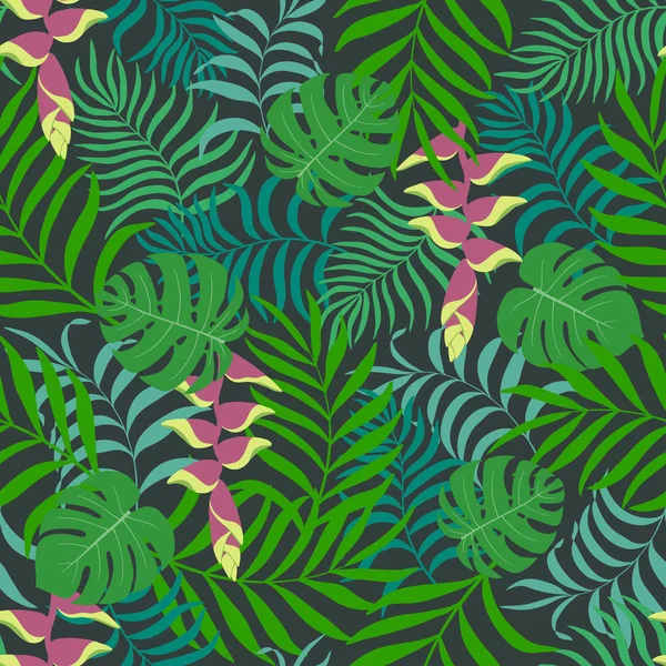 Тропический фон с пальмовыми листьями. — стоковый вектор