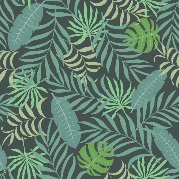 Sfondo tropicale con foglie di palma. — Vettoriale Stock