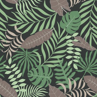 Palmiye yapraklı tropik arkaplan. 