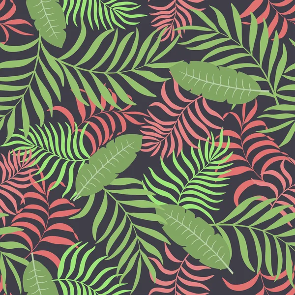 Fondo tropical con hojas de palma. — Vector de stock