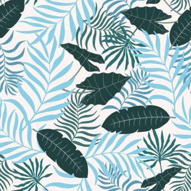 Palmiye yapraklı tropik arkaplan. 