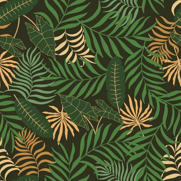 Fond tropical avec des feuilles de palmier. — Image vectorielle