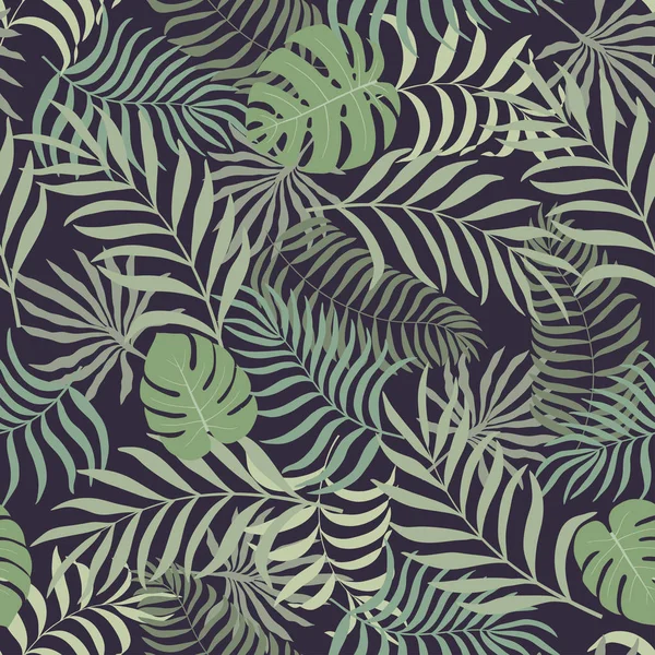 Fondo tropical con hojas de palma. — Vector de stock