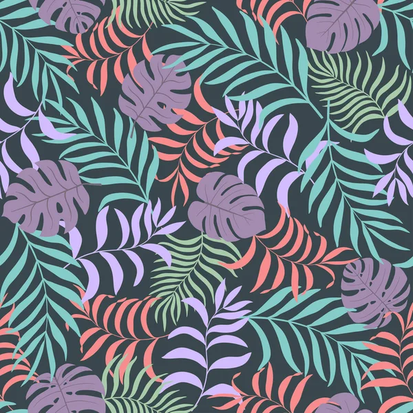 Tropischer Hintergrund mit Palmblättern — Stockvektor