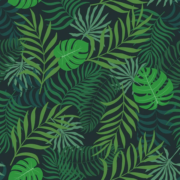 Fondo tropical con hojas de palma. — Vector de stock