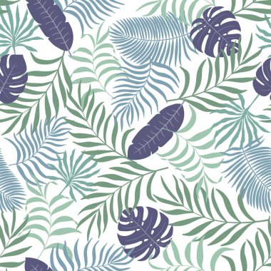 Palmiye yapraklı tropik arkaplan. 