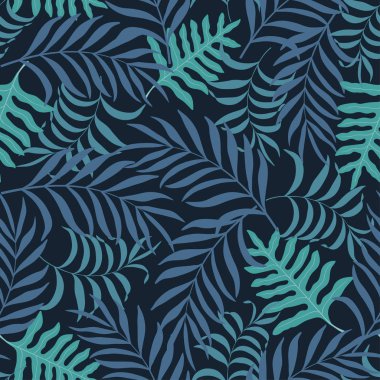 Palmiye yapraklı tropik arkaplan. 