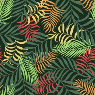 Palmiye yapraklı tropik arkaplan. 